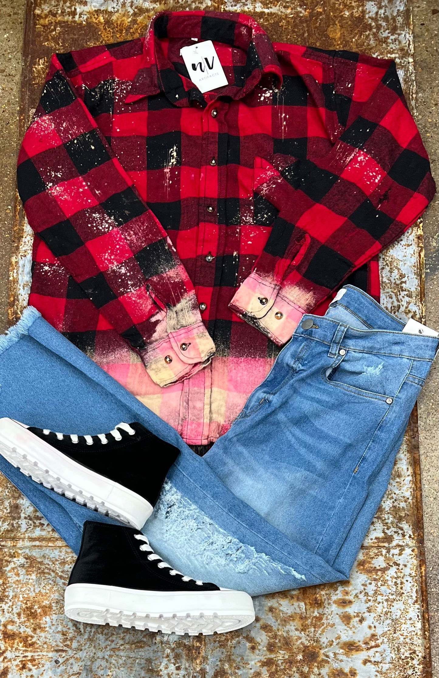 Red Dip Splatter Buffalo Flannel