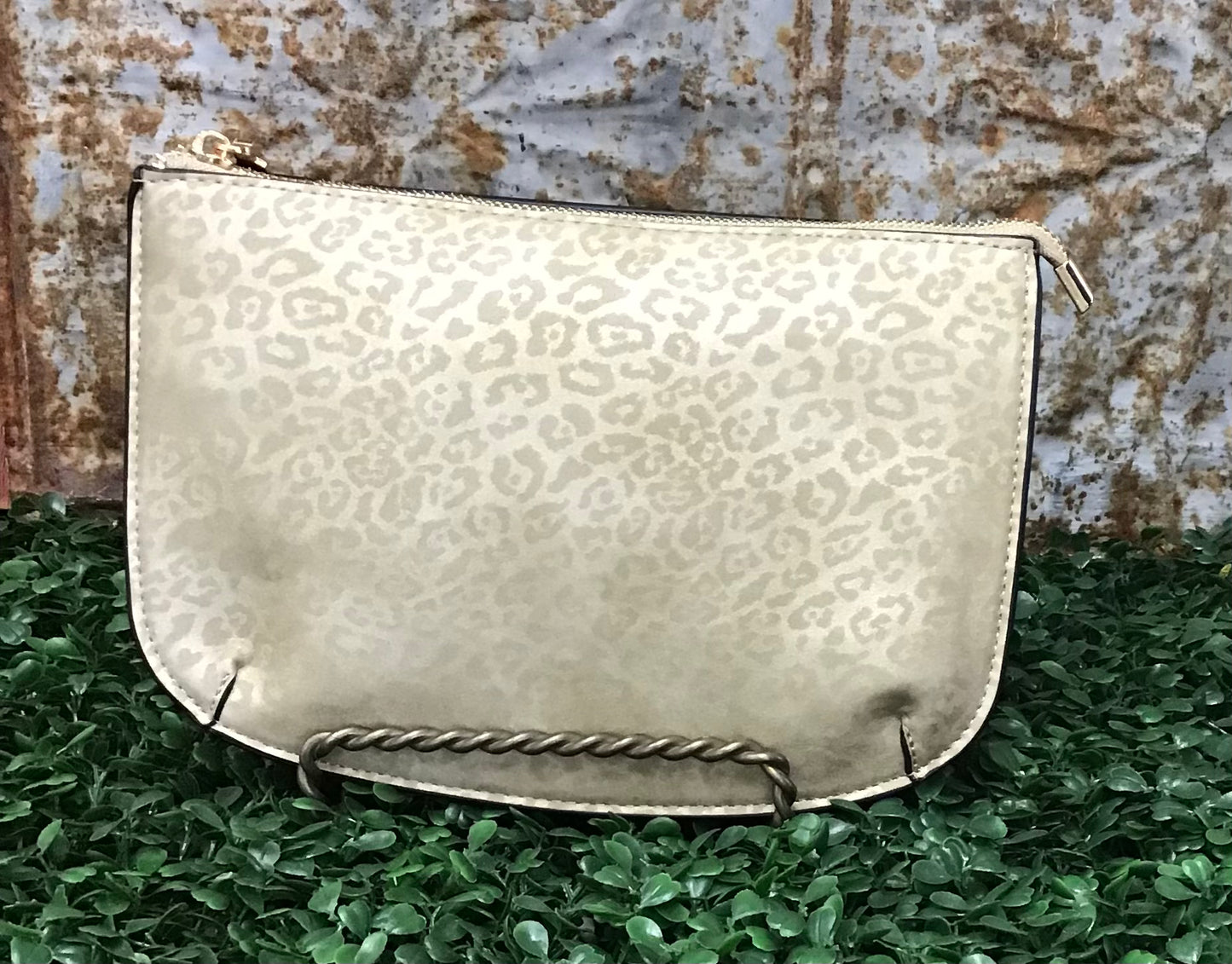 Mila Black Lizard and Cheetah Gold Crossbody Handbag