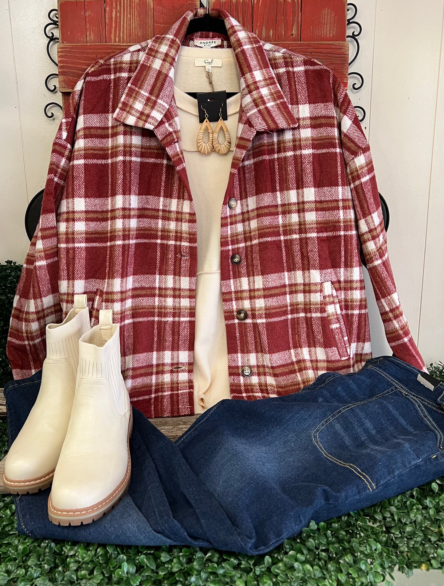 Burgundy Shacket