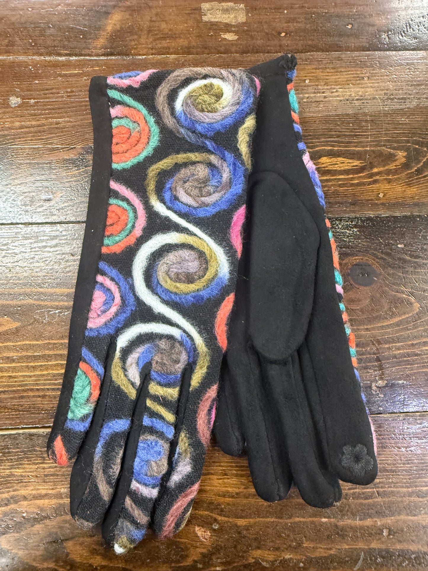 Multi Colored Swirl Gloves