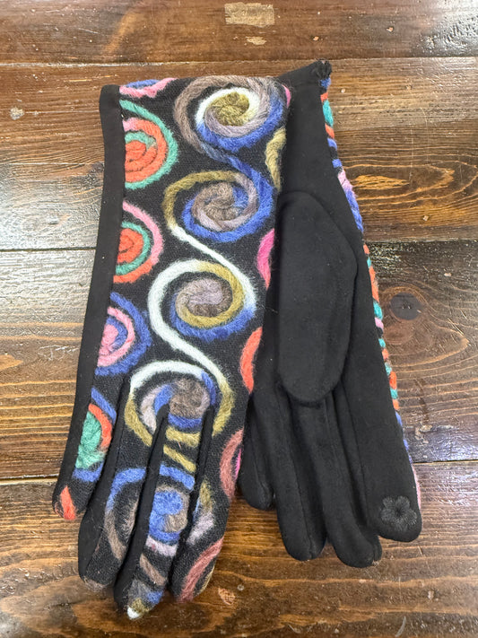 Multi Colored Swirl Gloves
