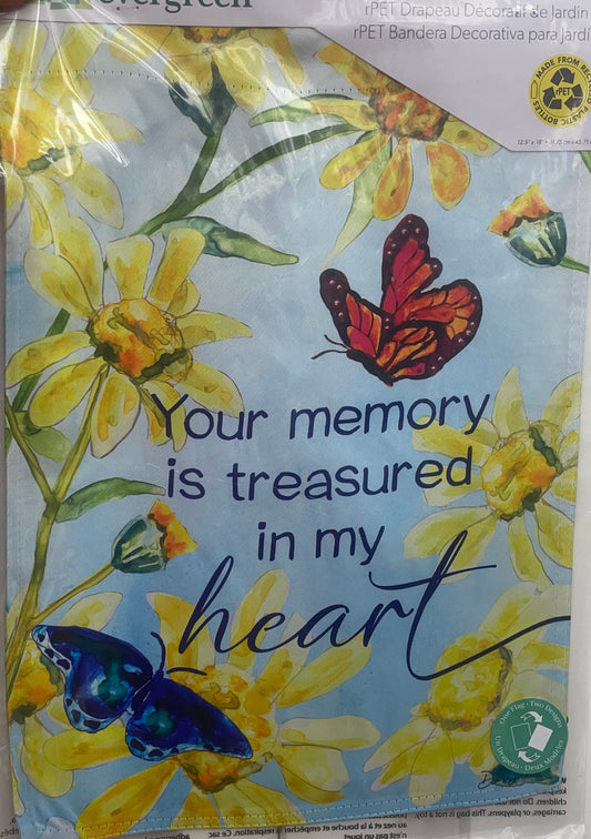 Treasured Memories Reversible Suede Garden Flag