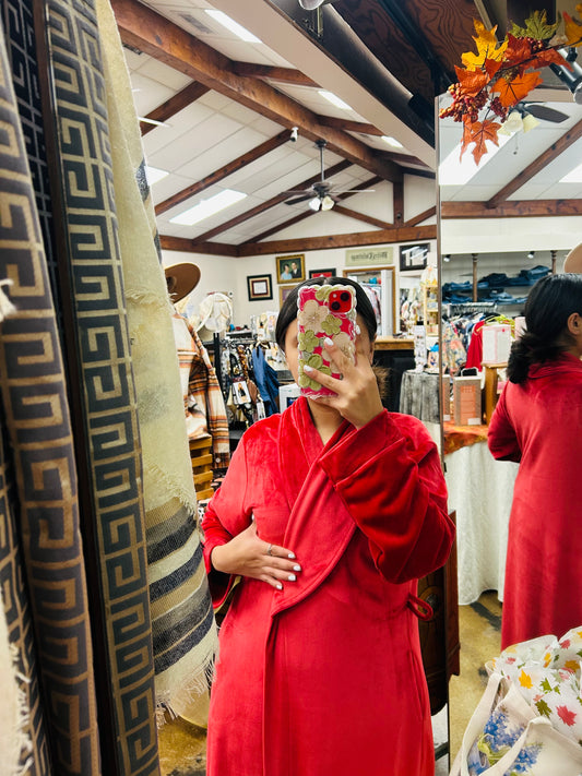 Red Velvet Soft Bath Robe