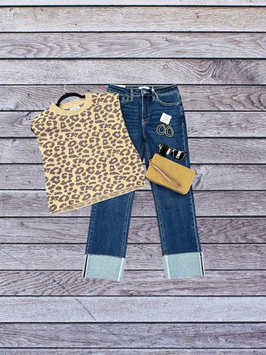 Leopard Sleeveless Sweater