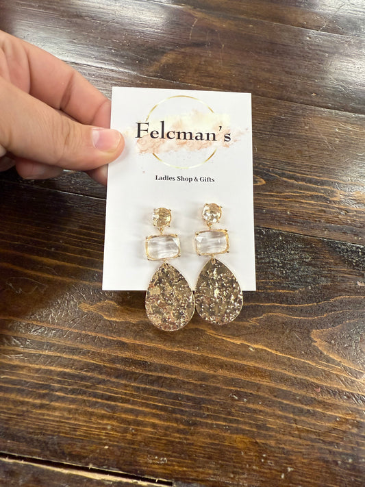 Hammered Crystal Tear Drops