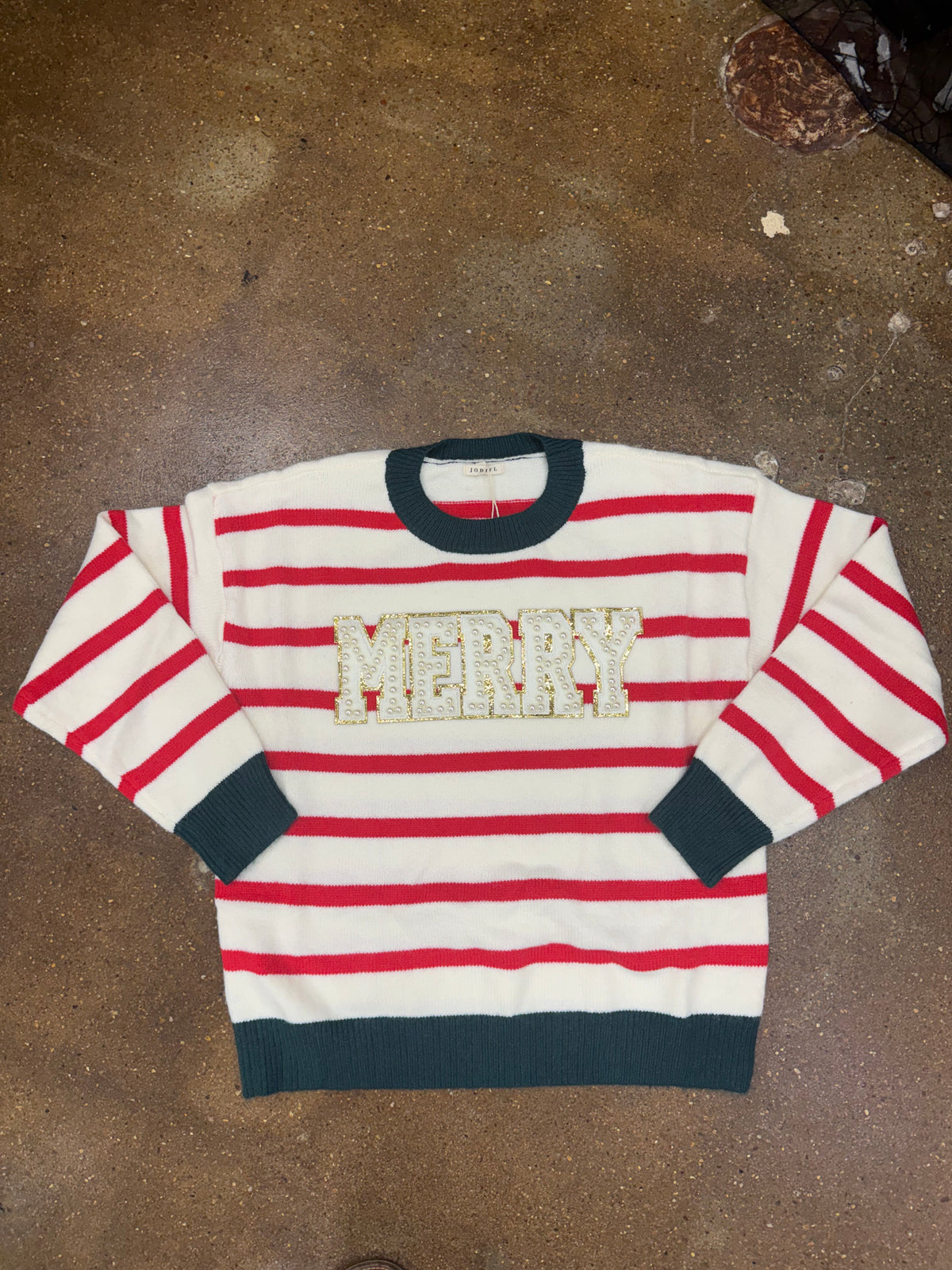 Red,White,Green MERRY Sweater