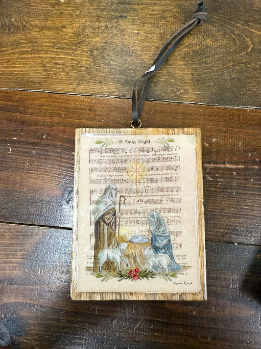 Wooden Hymn Christmas Ornament