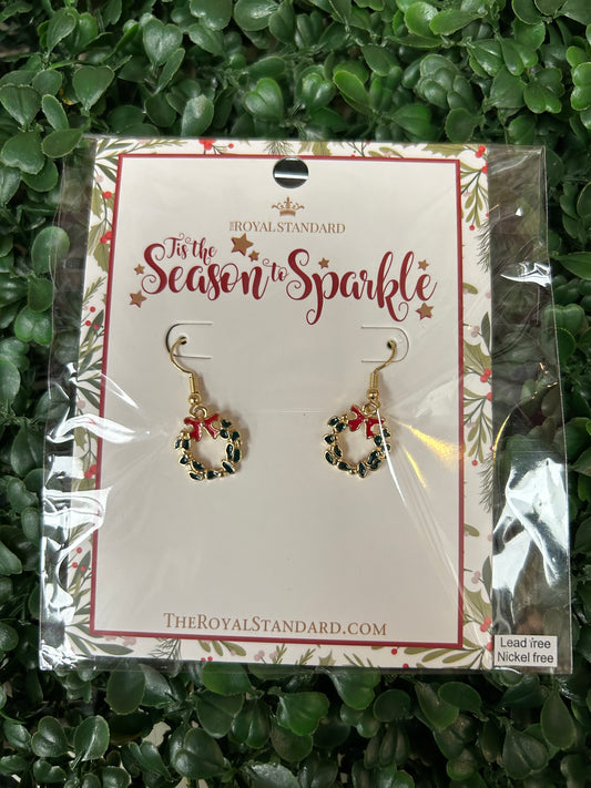 Christmas Wreath Drop Earrings