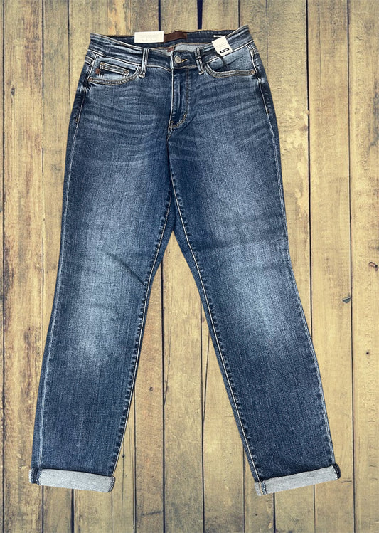 Judy Blue MR Vintage Wash Non-Destroy Boyfriend Jeans
