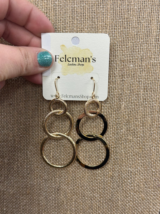 Gold Circle Dangles