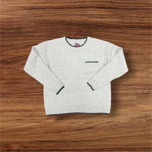 Light Grey With Black & White Stitching