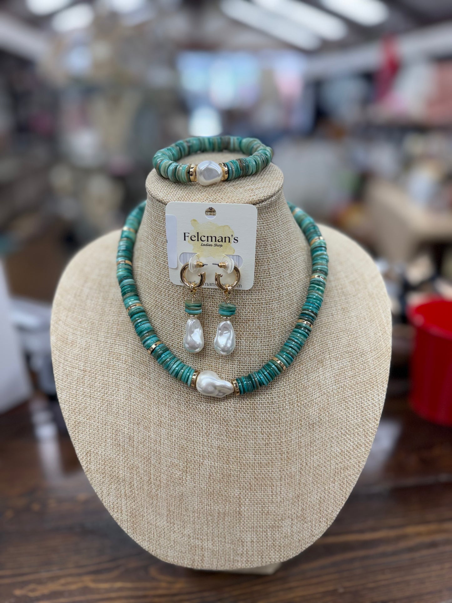 Seafoam Pearl Dangle Earrings