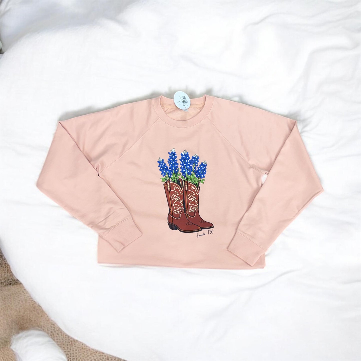 Bluebonnet Boots Rose Sweatshirt Plus Size