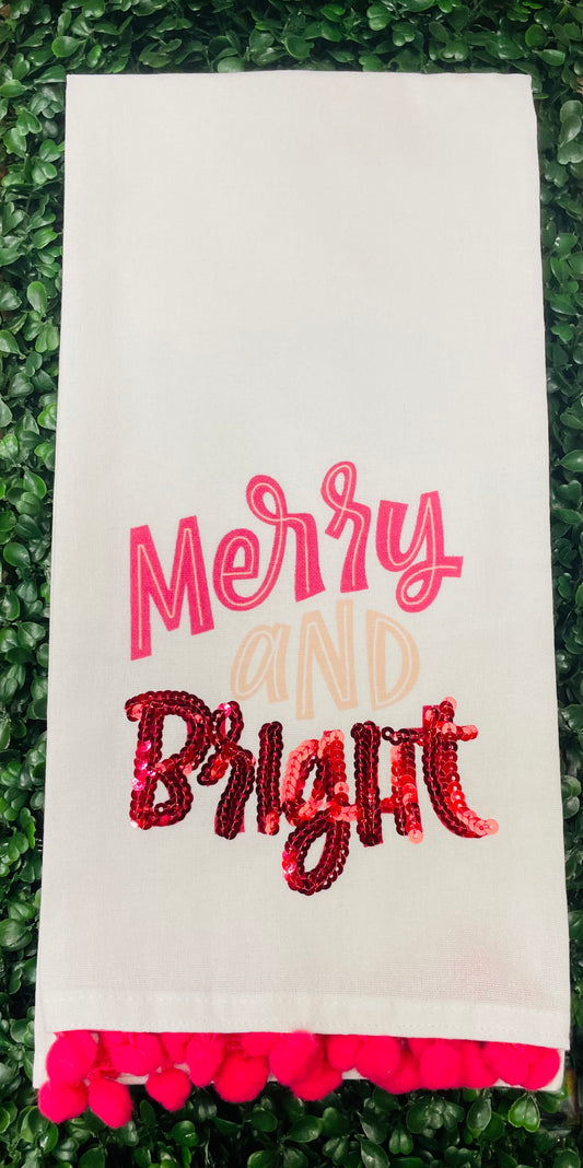 Merry & Bright Pom Pom Towel