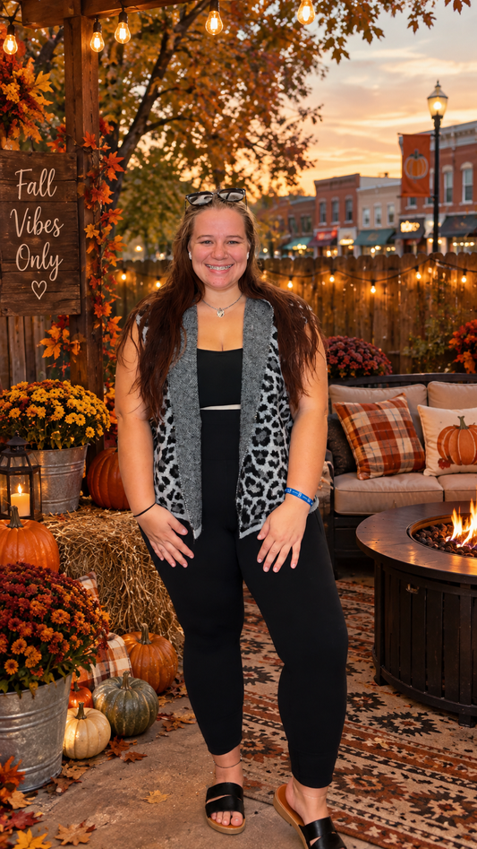 Black cheetah Print Sweater