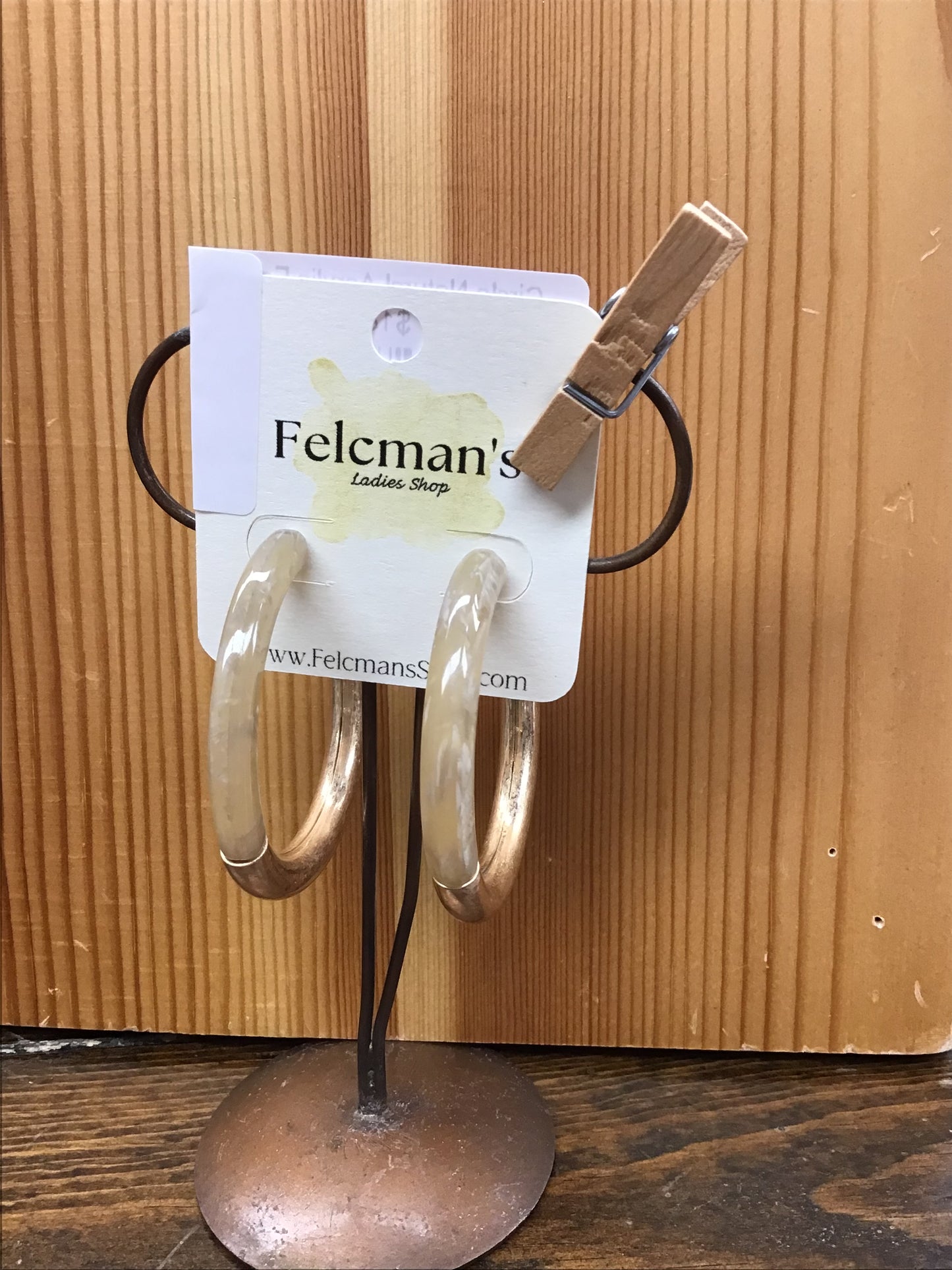 Circle Natural Acrylic Earrings