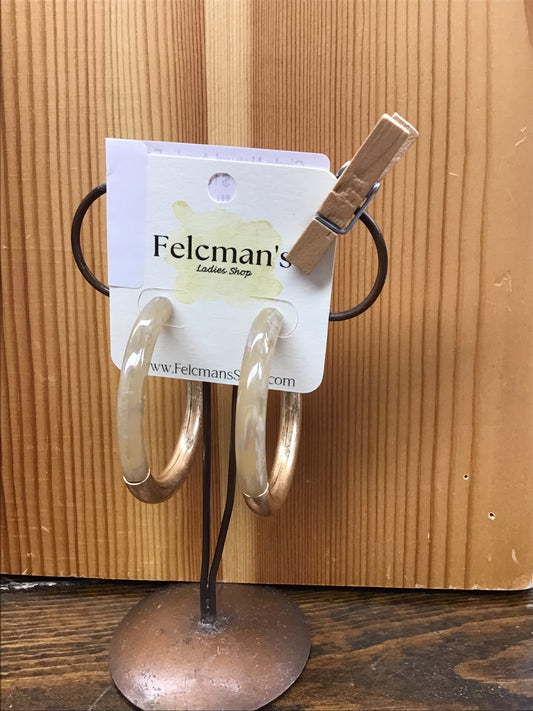 Circle Natural Acrylic Earrings