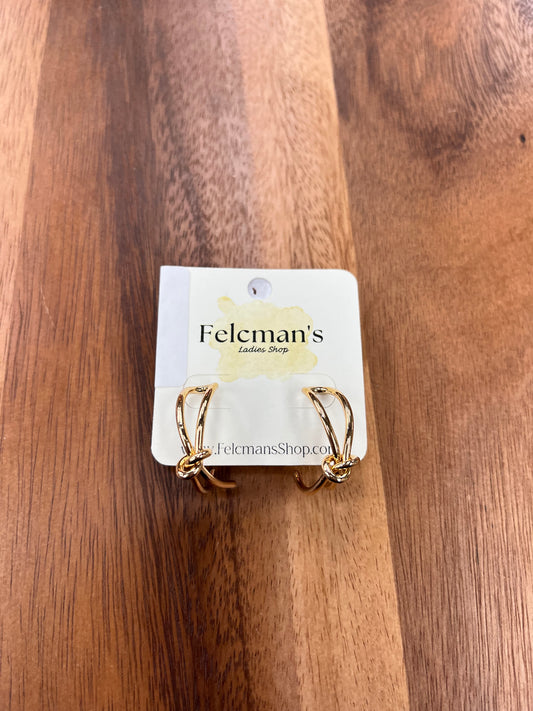 Gold Knotted Hoops