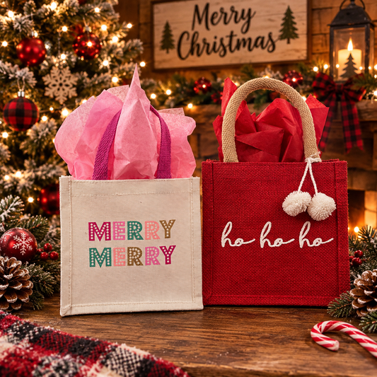 Small Vibrant Merry Gift Tote