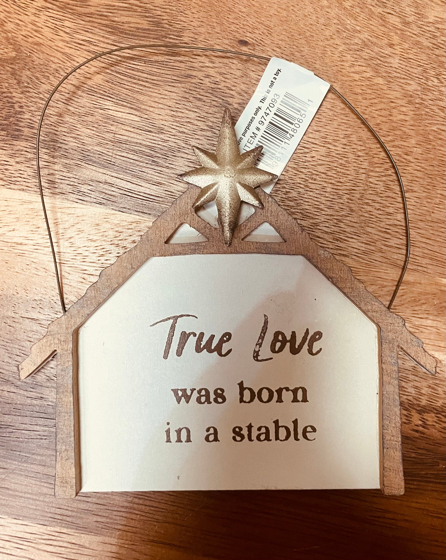 Wooden Barn Message Ornament