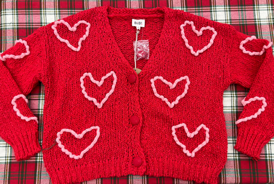 Valentine Puffy Heart Sweater