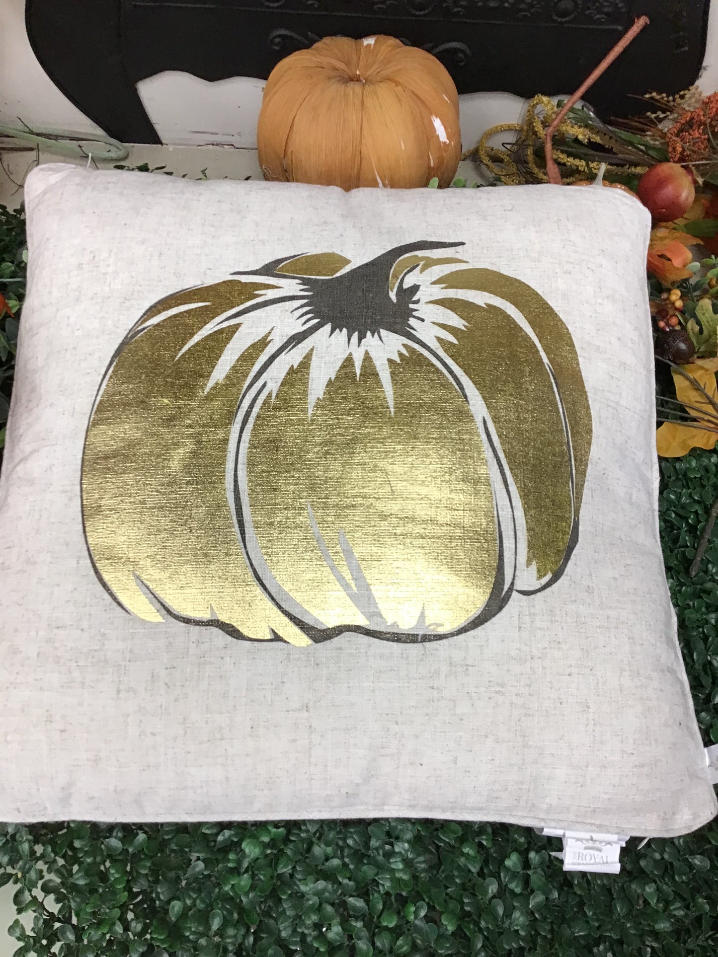 Glamour Gold Pumpkin Pillow