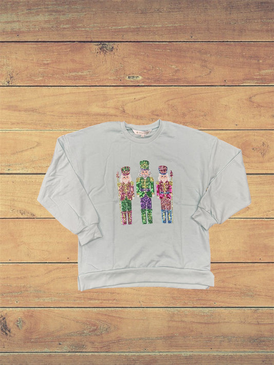 Candy Nutcracker Sequin Sweatshirt