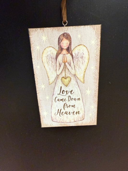 Wooden Angel Saying Ornaments