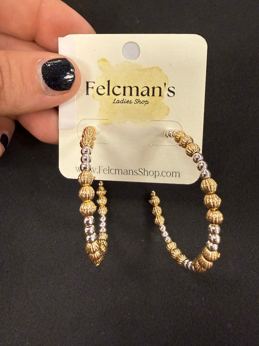 Gold/Silver 2 Inch Beaded Hoops