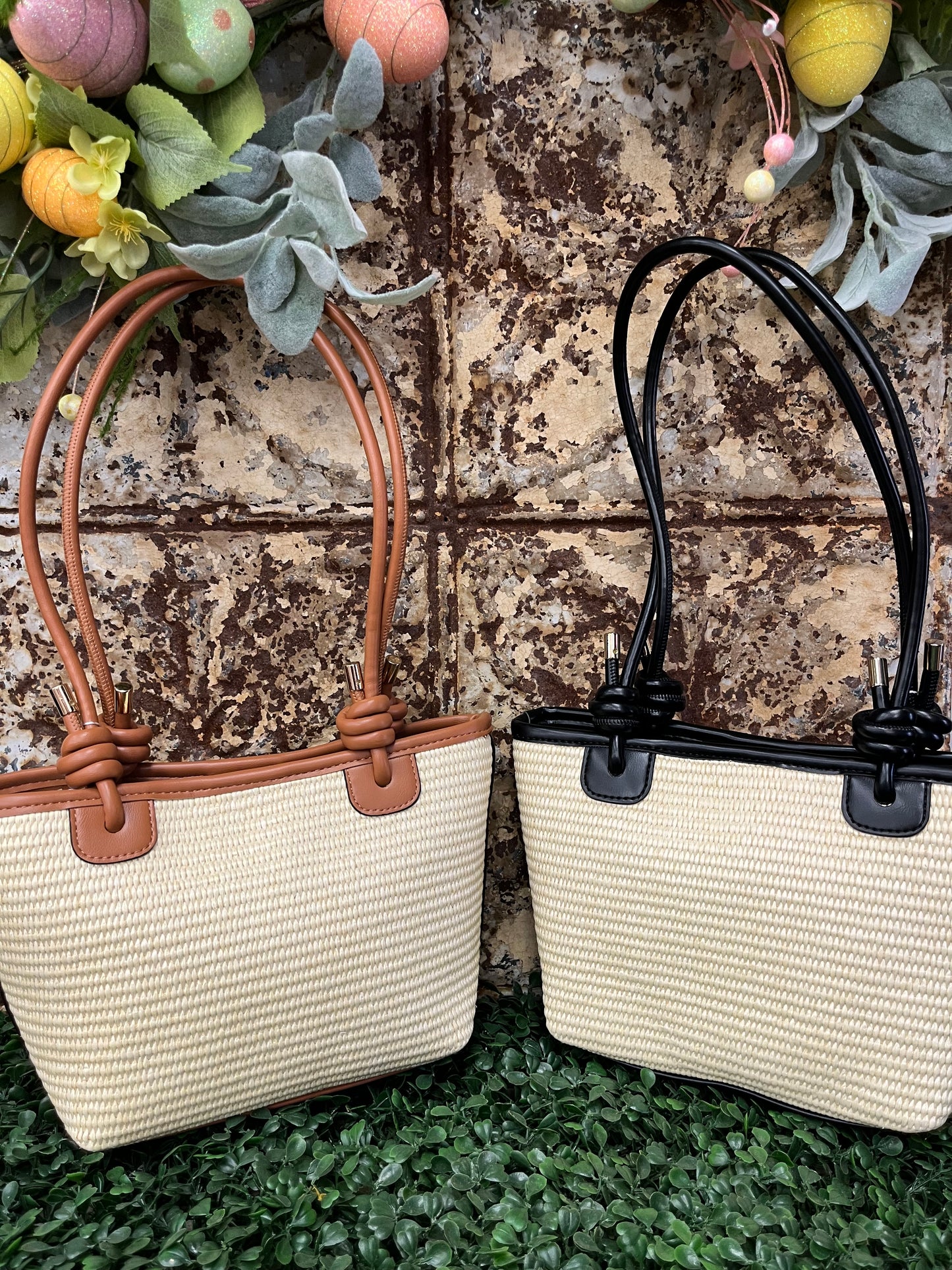 Alina Straw Tote Bag