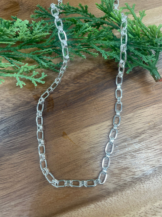 Water Resistant Silver Linked Chain