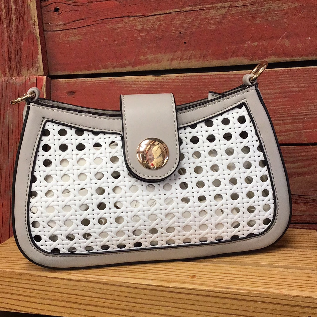 Grey & White Basket Purse