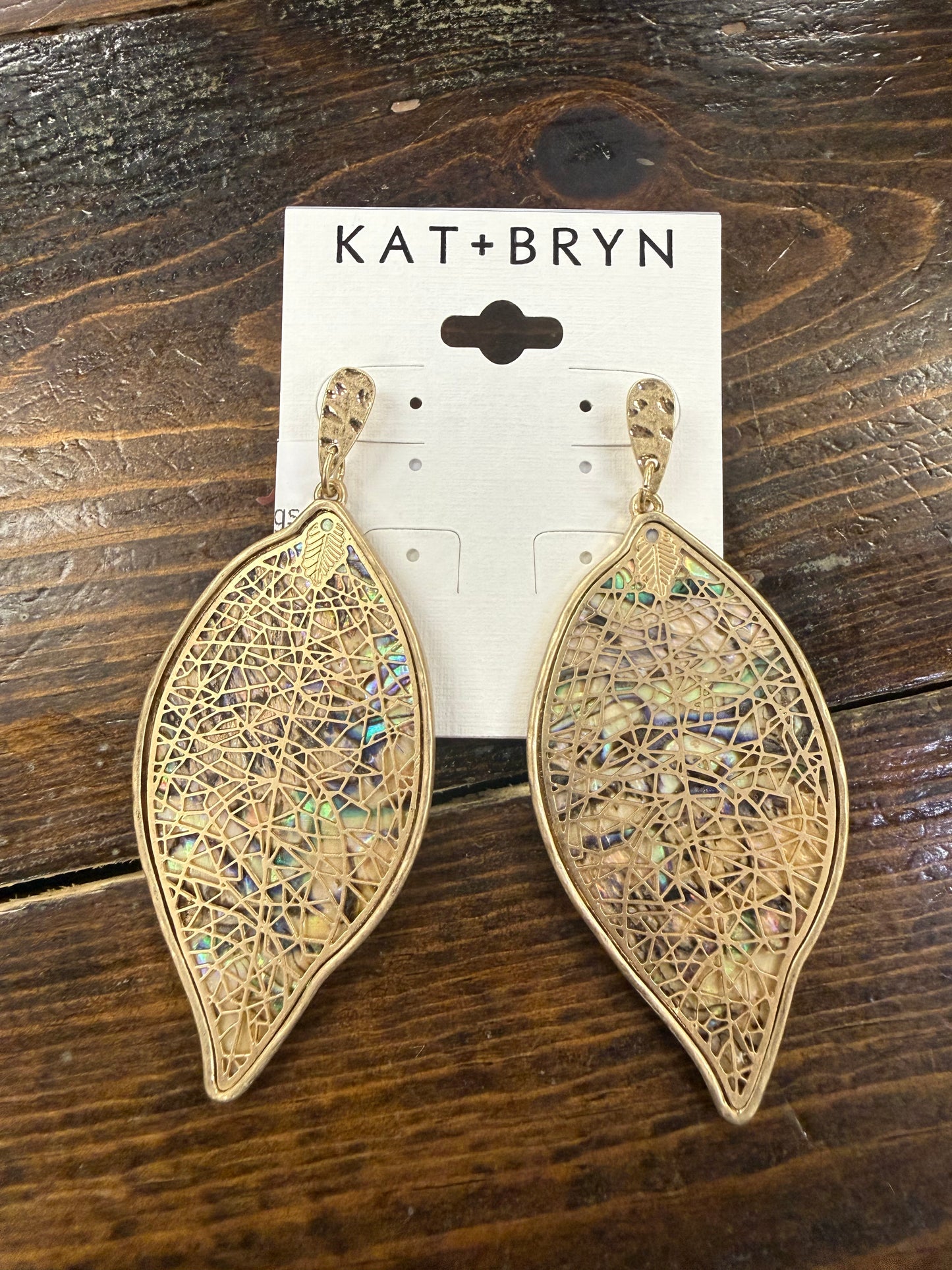 Gold Stud Sparkle Leaf Earrings