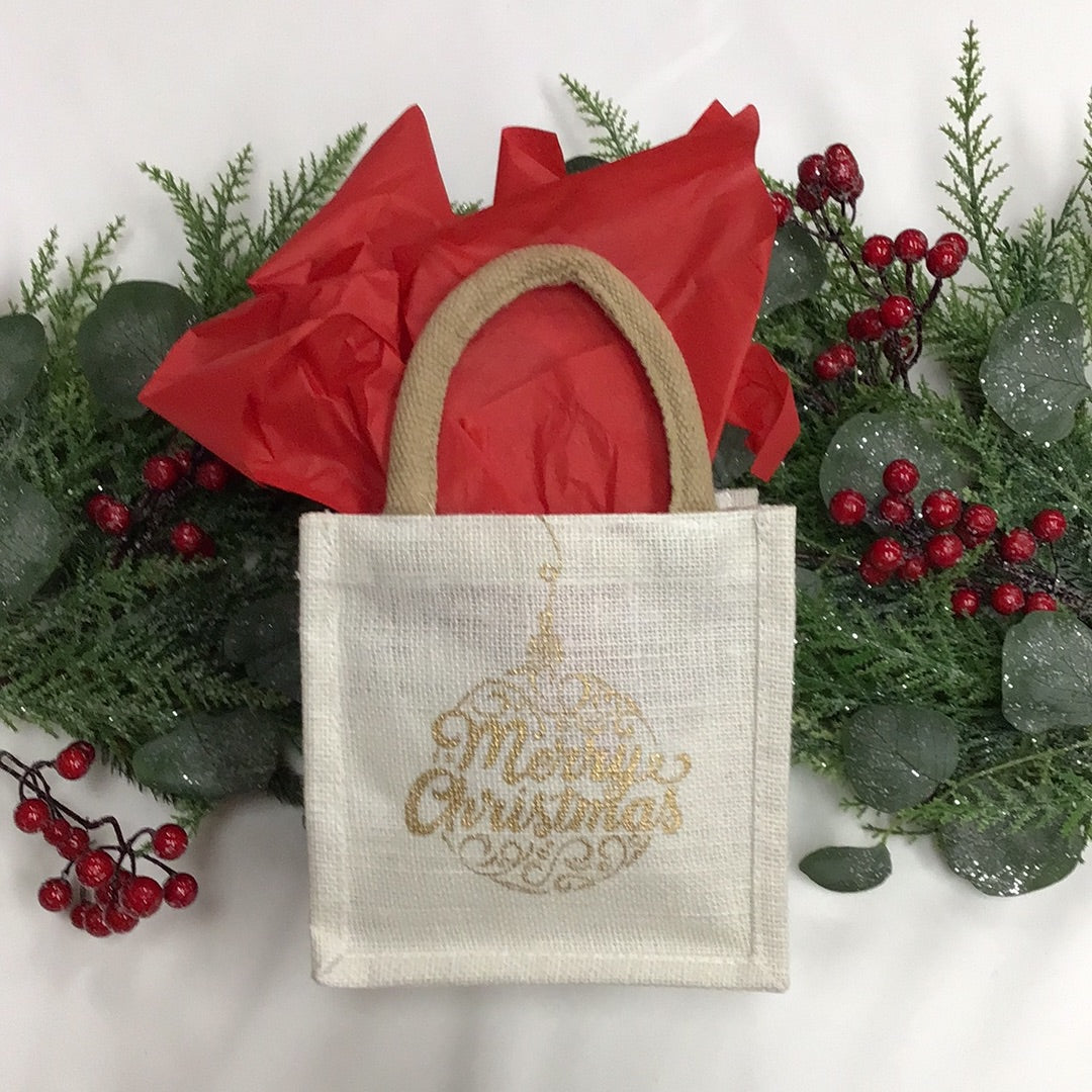 Small Merry Ornament Gift Tote