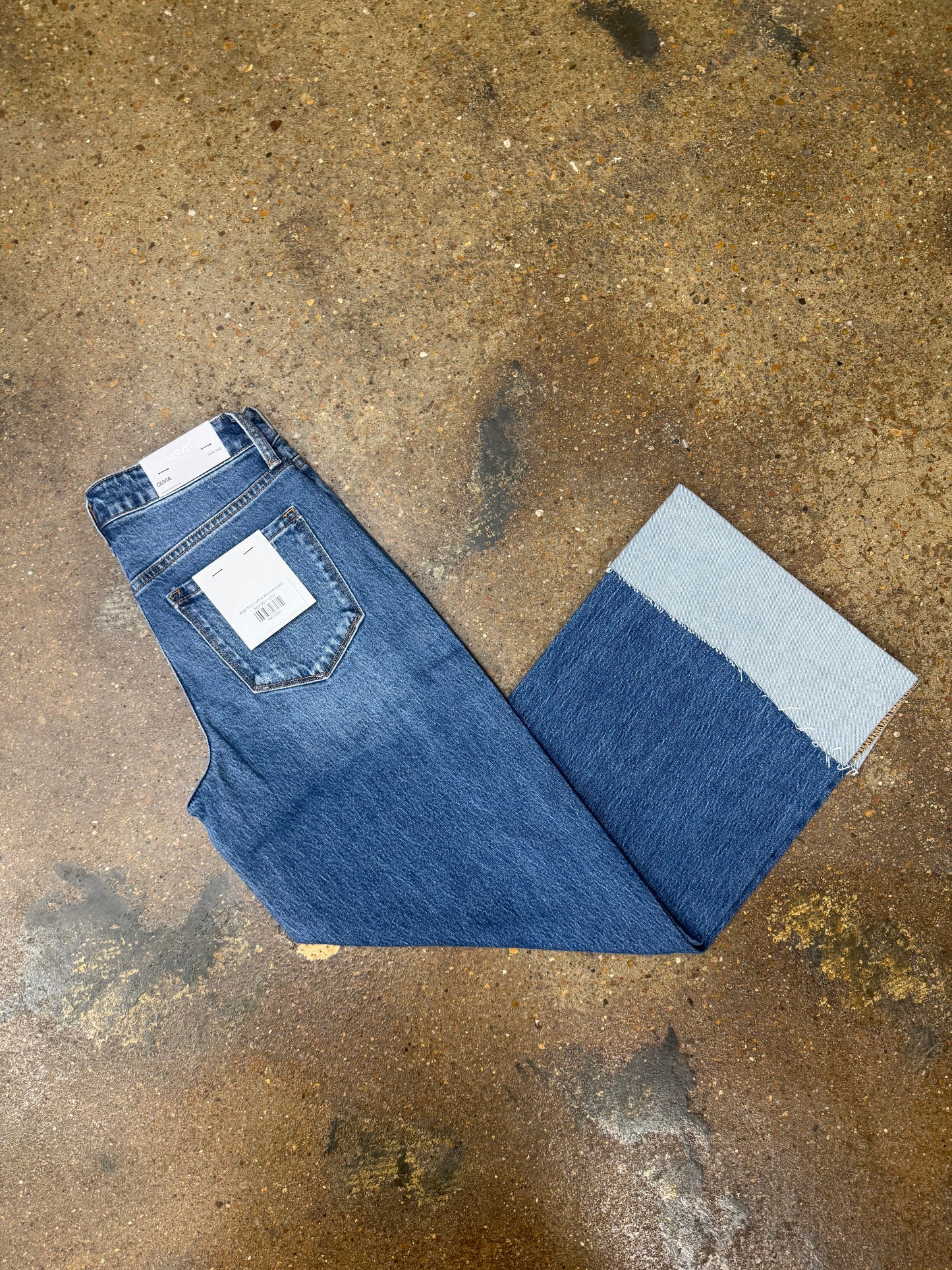 High Rise Cuffed Western Jeans
