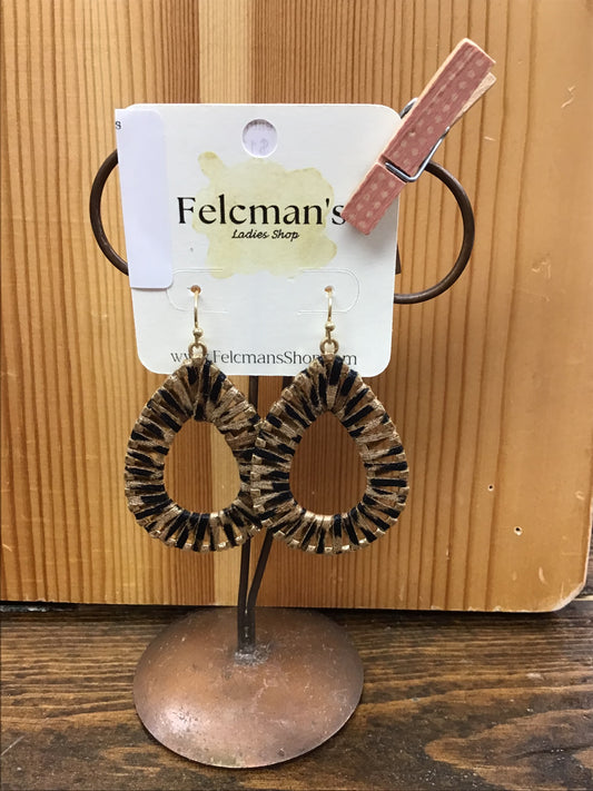Cheetah Print Leather Wrapped Teardrops