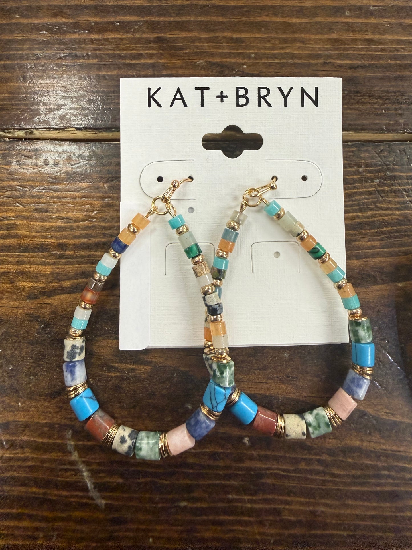 Colorful Stone Teardrop Earrings