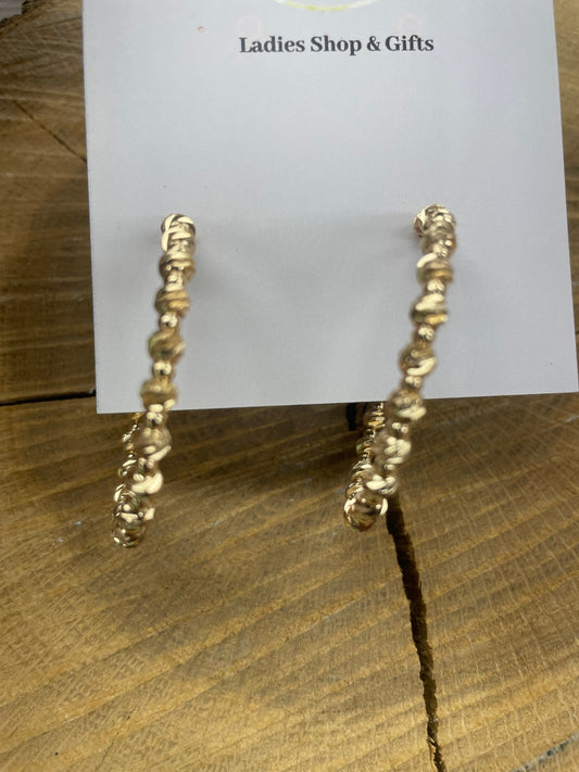 Textured Beaded Hoops