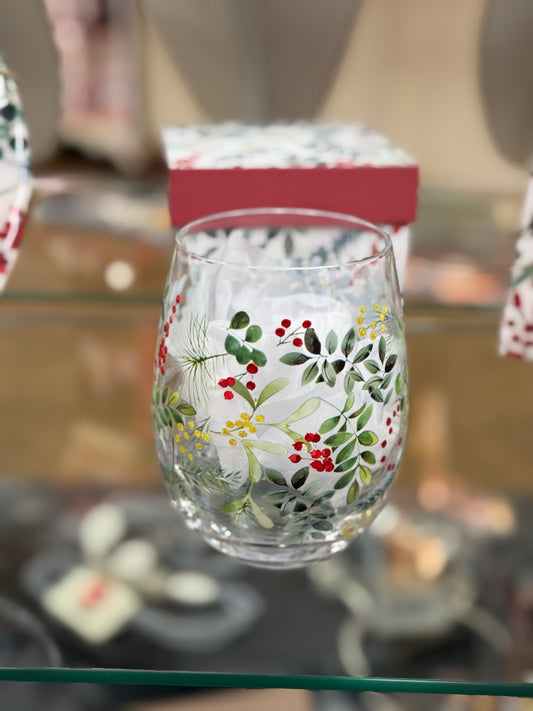 Christmas Berry Wine Glasses