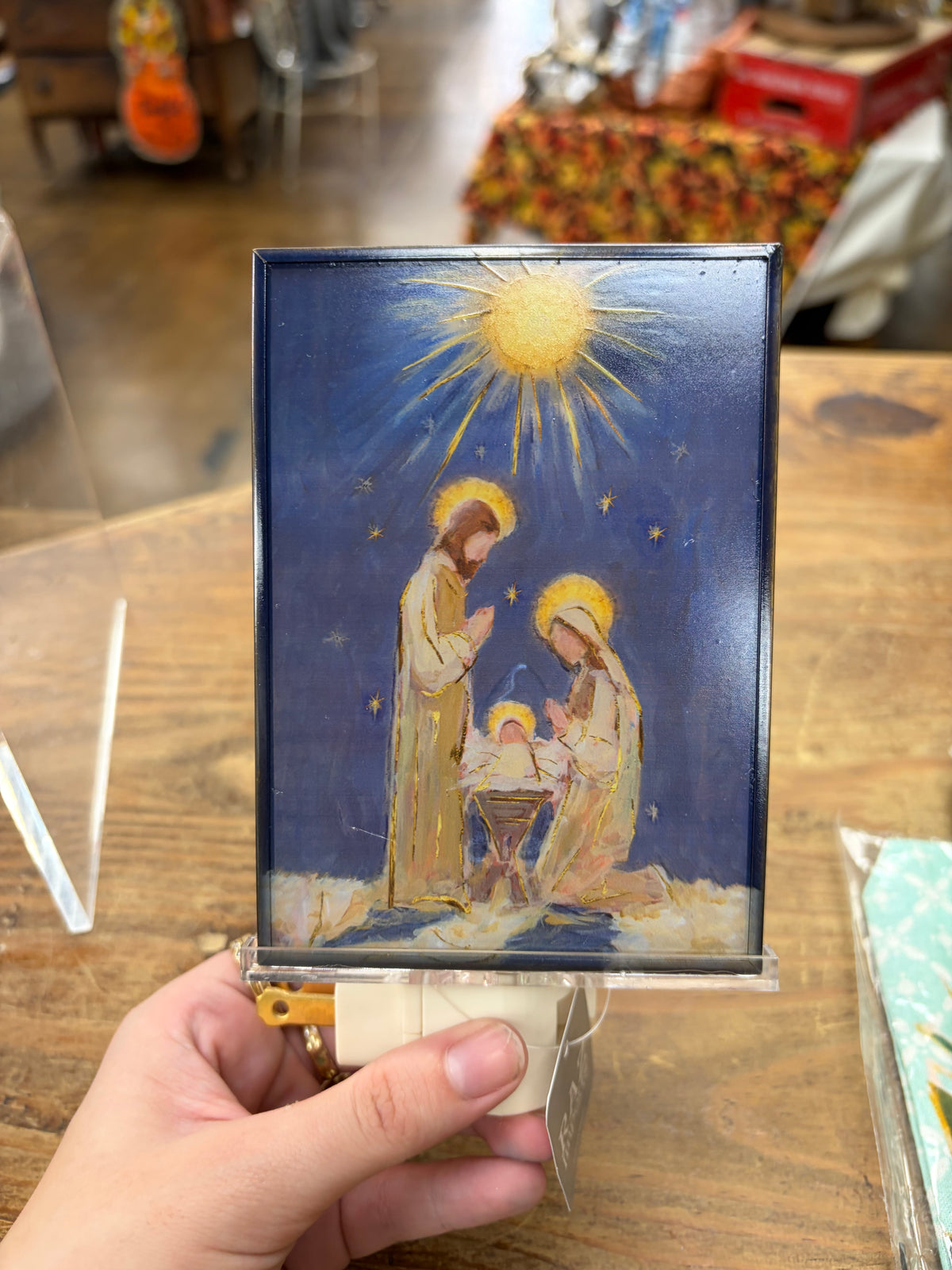 6" Holy Family Stained Glass Night Light