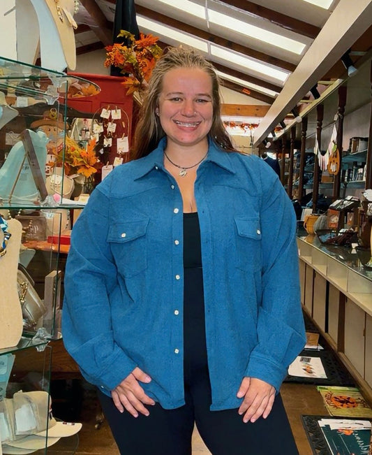 Blue Fall Button Up Flannel