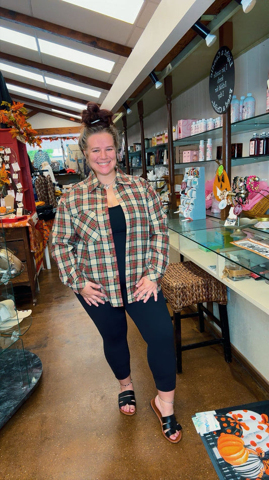 Fall Button Down Flannel Shirt