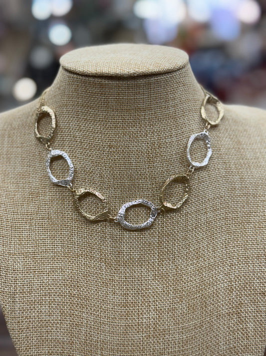 Gold/Silver Textured Chain Links