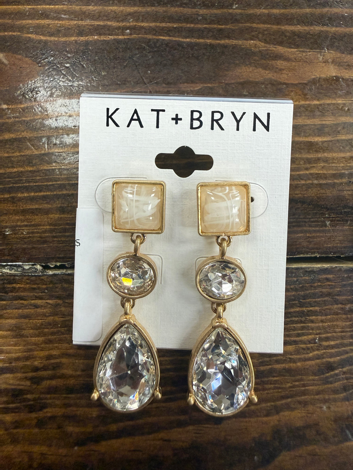 Milky Crystal Stone Stud Earrings