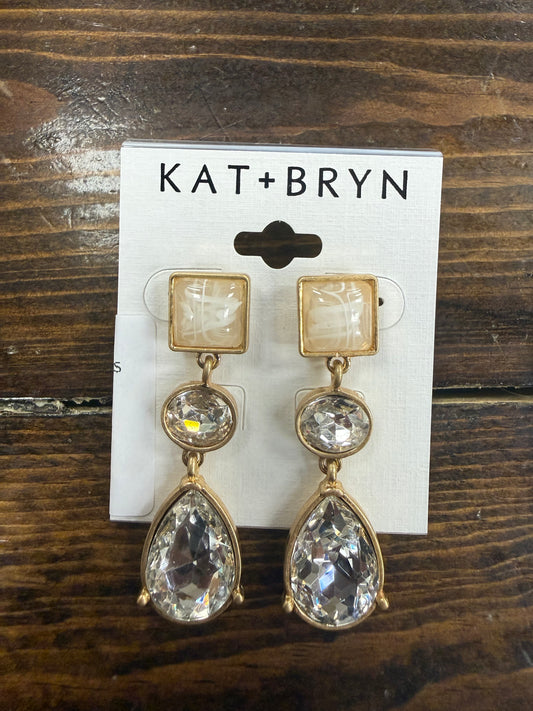 Milky Crystal Stone Stud Earrings