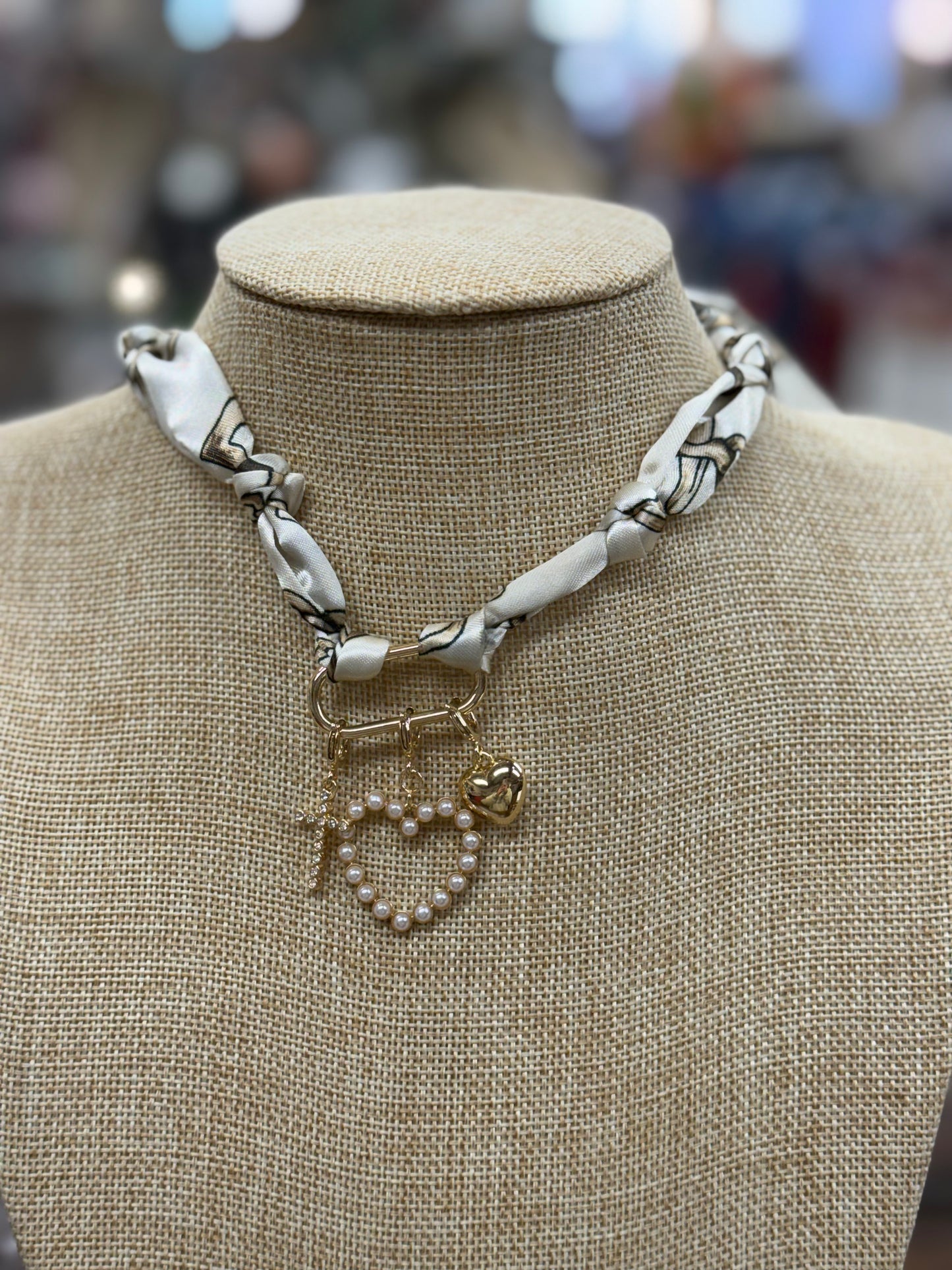 Silk Scarf Charm Necklaces