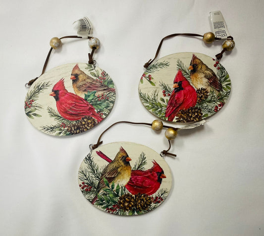 Wooden Cardinal Ornaments