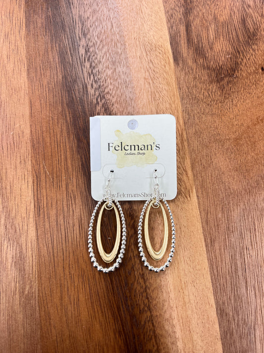 Gold & Silver Ovel Hoops