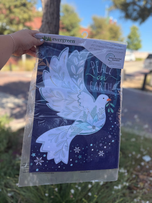 Peace One Earth Dove Garden Flag