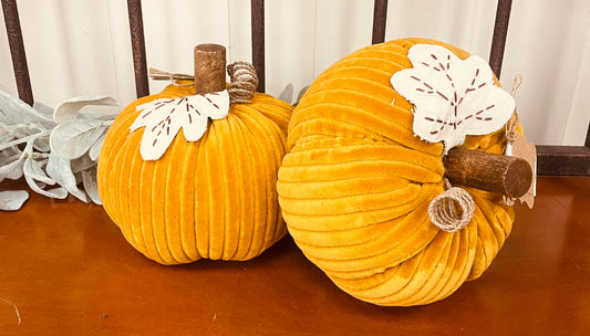 Yellow Corduroy Pumpkin Sitters